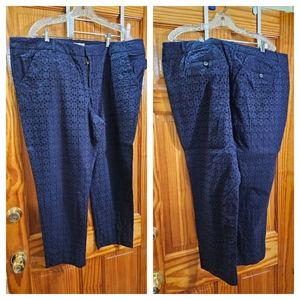 Navy crop lined eyelet pants Merona size 18